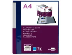 Protege-documents liderpapel personnalisable kangourou polypropylene 10 pochettes fixes a4 coloris bleu
