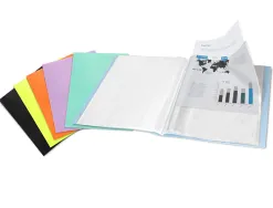Protege-documents liderpapel polypropylene couverture flexible 80 pochettes fixes a4 220x297mm vert pomme
