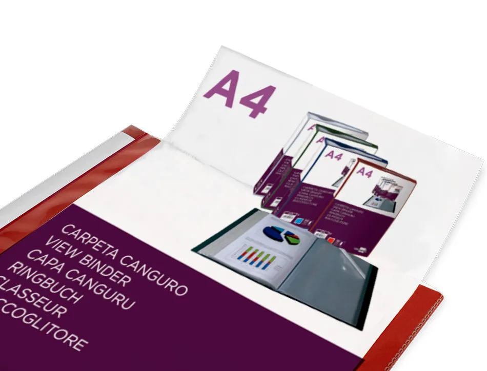 Protege-documents liderpapel personnalisable kangourou polypropylene 60 pochettes fixes a4 coloris rouge