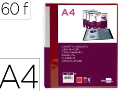 Protege-documents liderpapel personnalisable kangourou polypropylene 60 pochettes fixes a4 coloris rouge