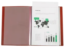 Protege-documents liderpapel personnalisable kangourou polypropylene 60 pochettes fixes a4 coloris rouge