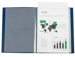 Protege-documents liderpapel personnalisable kangourou polypropylene 60 pochettes fixes a4 coloris bleu