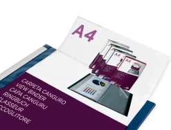 Protege-documents liderpapel personnalisable kangourou polypropylene 60 pochettes fixes a4 coloris bleu