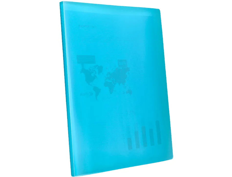 Protege-documents liderpapel polypropylene couverture flexible 80 pochettes fixes a4 220x297mm bleu translucide