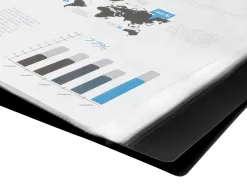 Protege-documents liderpapel polypropylene couverture flexible 40 pochettes fixes a3 coloris noir opaque
