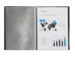 Protege-documents liderpapel polypropylene couverture flexible 40 pochettes fixes a3 coloris noir opaque