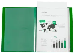 Protege-documents liderpapel personnalisable kangourou polypropylene 80 pochettes fixes a4 coloris vert