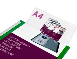 Protege-documents liderpapel personnalisable kangourou polypropylene 80 pochettes fixes a4 coloris vert