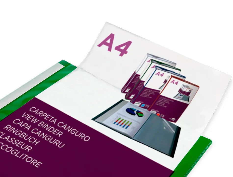 Protege-documents liderpapel personnalisable kangourou polypropylene 80 pochettes fixes a4 coloris vert