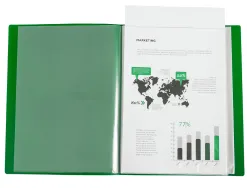 Protege-documents liderpapel personnalisable kangourou polypropylene 30 pochettes fixes a4 coloris vert