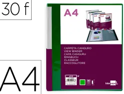 Protege-documents liderpapel personnalisable kangourou polypropylene 30 pochettes fixes a4 coloris vert