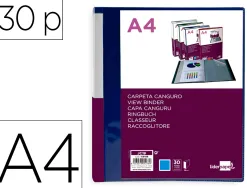 Protege-documents liderpapel personnalisable kangourou polypropylene 30 pochettes fixes a4 coloris bleu