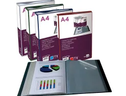 Protege-documents liderpapel personnalisable kangourou polypropylene 30 pochettes fixes a4 coloris bleu