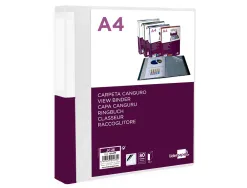 Protege-documents liderpapel personnalisable kangourou polypropylene 80 pochettes fixes a4 coloris transparent