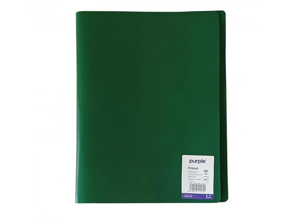 Protege-documents office plast eco green recycle 40 vues qualite pp 40 microns graine coloris vert