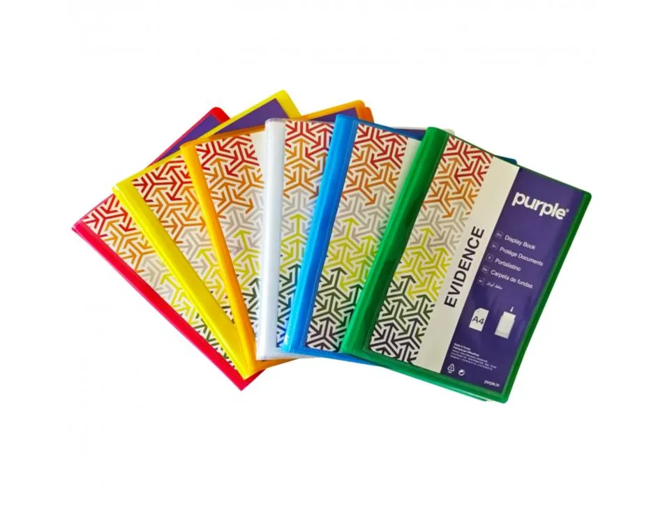 Protege-documents office plast personnalisable 160 vues qualite pp 40 microns lisse assortis