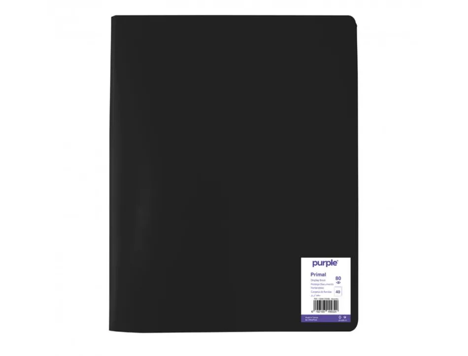 Protege-documents office plast eco green recycle 40 vues qualite pp 40 microns graine coloris noir
