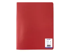Protege-documents office plast eco green recycle 40 vues qualite pp 40 microns graine coloris rouge
