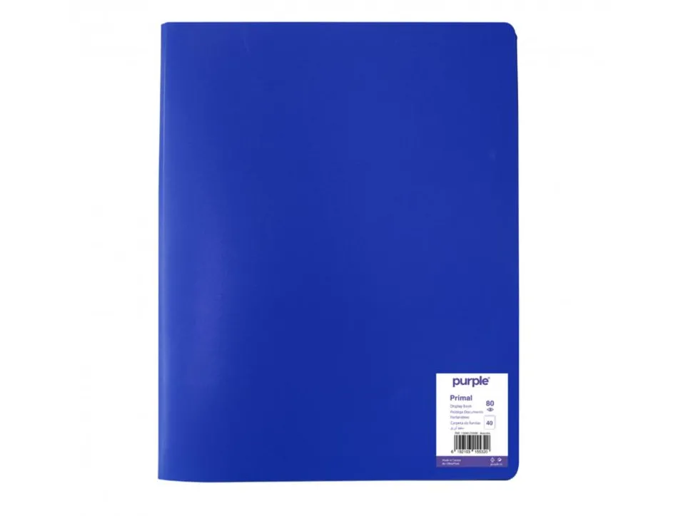 Protege-documents office plast eco green recycle 40 vues qualite pp 40 microns graine coloris bleu