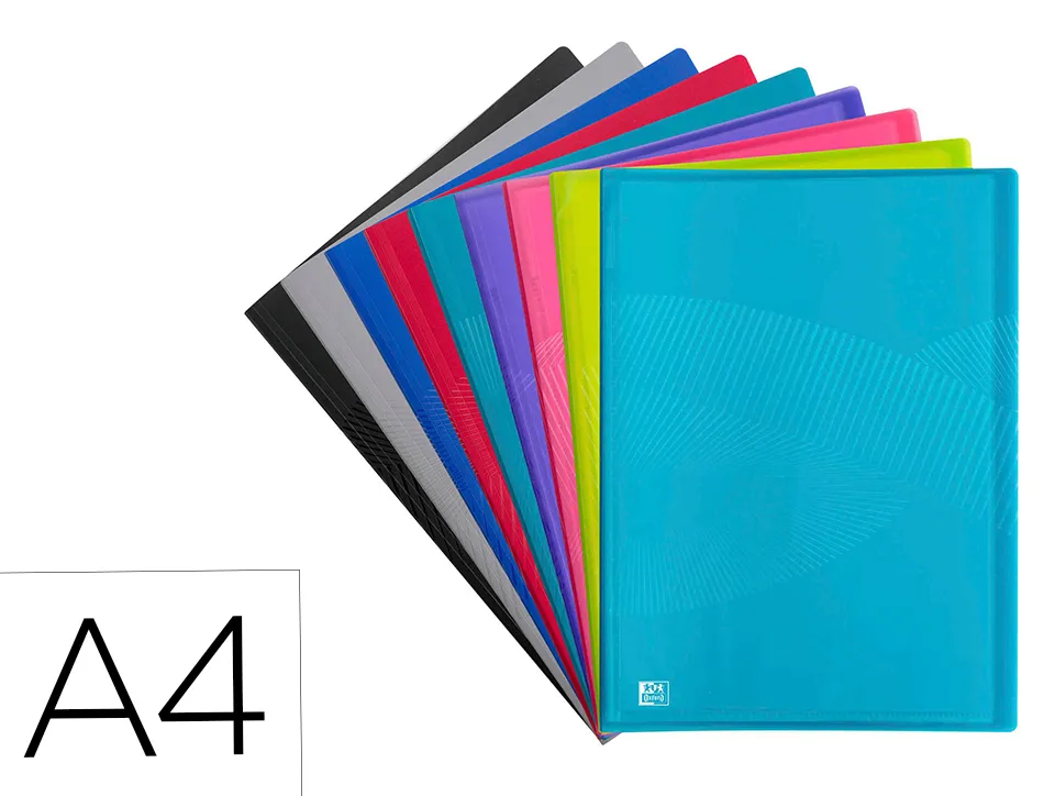 Protege-documents oxford osmose pp a4 20 pochettes 40 vues decoupe coin coloris assortis opaques/translucides