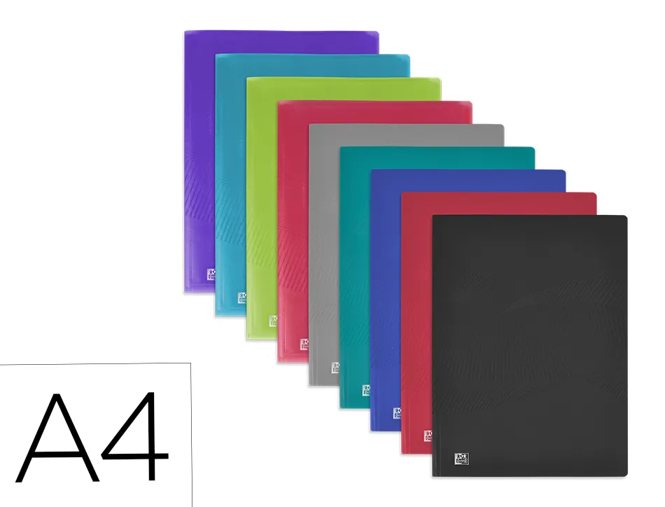 Protege-documents oxford osmose pp a4 40 pochettes 80 vues decoupe coin coloris assortis opaques/translucides