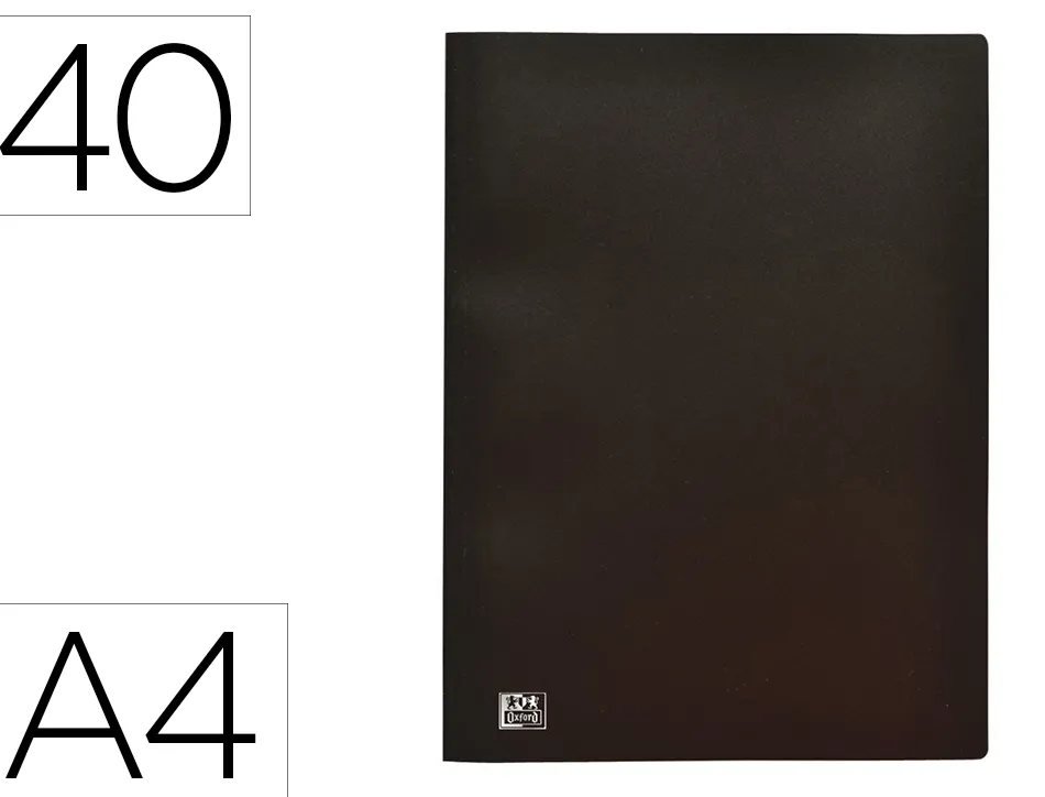 Protege-documents oxford standup a4 couverture polypropylene souple 40 pochettes 80 vues coloris noir