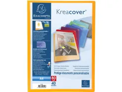 Protege-documents personnalisable exacompta kreacover polypropylene 5/10e 80 vues coloris assortis opaques