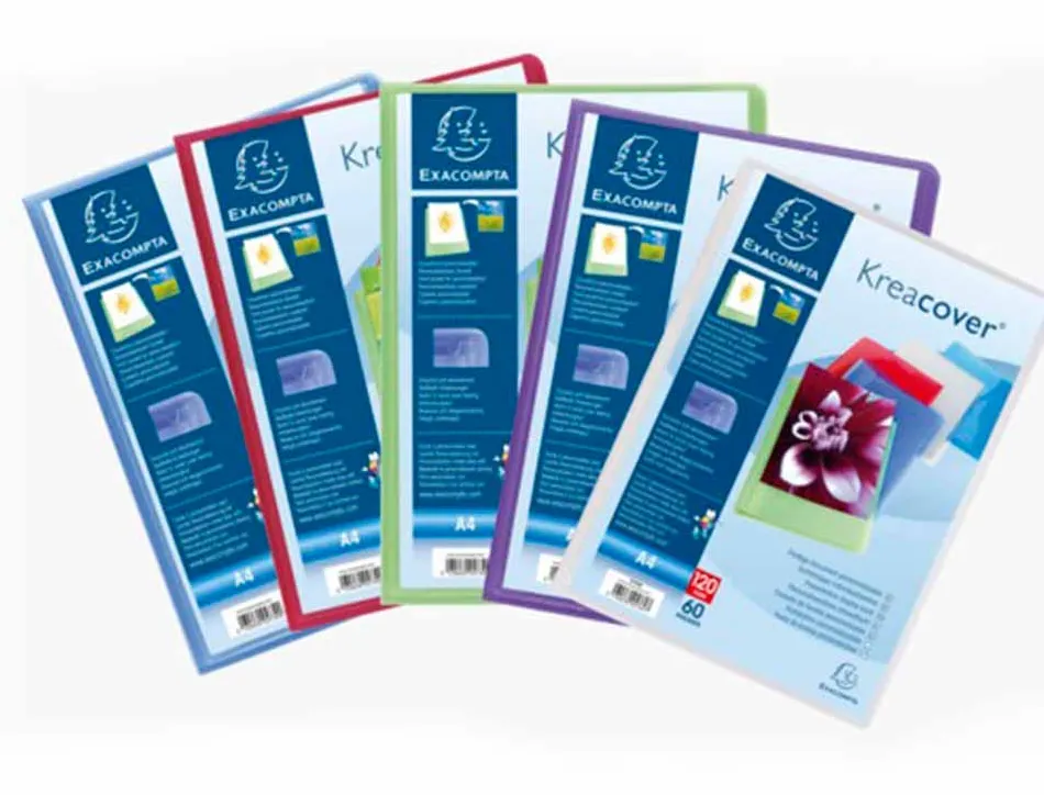 Protege-documents personnalisable exacompta polypropylene semi-rigide 24x32cm 120 vues coloris