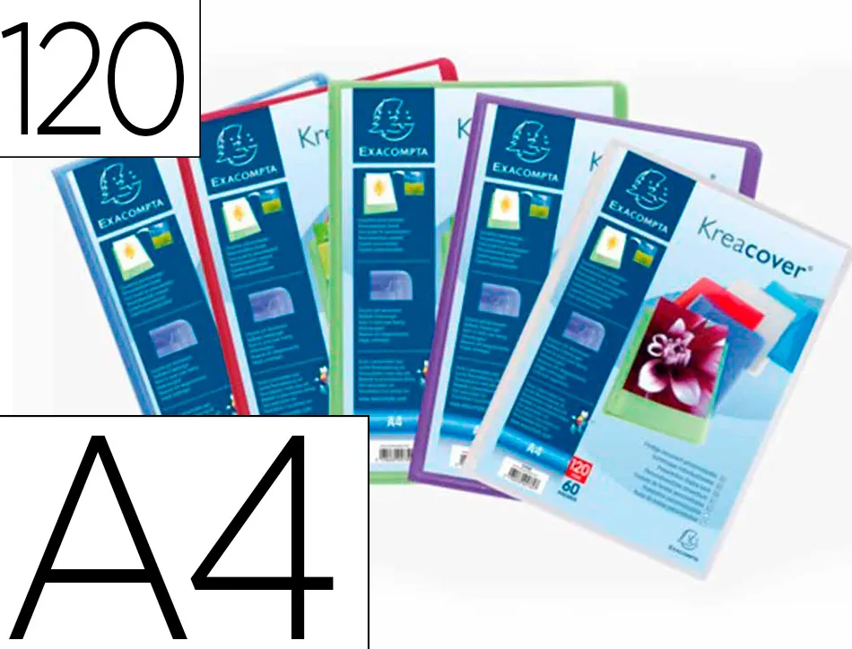 Protege-documents personnalisable exacompta polypropylene semi-rigide 24x32cm 120 vues coloris