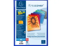 Protege-documents personnalisable exacompta kreacover polypropylene a4 180 vues coloris assortis opaques