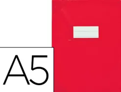 Protège-cahier elba strong line pvc cristal 15/100e sans phtalates coins renforcés a5+ 170x220mm coloris rouge opaque