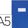 Protège-cahier elba strong line pvc cristal 15/100e sans phtalates coins renforcés a5+ 170x220mm coloris bleu opaque