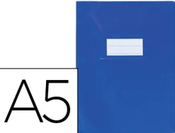 Protège-cahier elba strong line pvc cristal 15/100e sans phtalates coins renforcés a5+ 170x220mm coloris bleu opaque