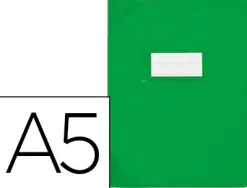 Protège-cahier elba strong line pvc cristal 15/100e sans phtalates coins renforcés a5+ 170x220mm coloris vert opaque