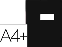Protège-cahier elba strong line pvc cristal 15/100e rabats porte-étiquette et étiquette 240x320mm coloris noir