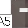 Protège-cahier elba strong line pvc cristal 15/100e sans phtalates coins renforcés a5+ 170x220mm coloris noir opaque