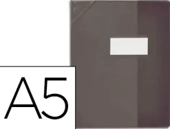 Protège-cahier elba strong line pvc cristal 15/100e sans phtalates coins renforcés a5+ 170x220mm coloris noir opaque