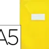 Protège-cahier elba strong line pvc cristal 15/100e sans phtalates coins renforcés a5+ 170x220mm coloris jaune opaque