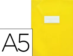Protège-cahier elba strong line pvc cristal 15/100e sans phtalates coins renforcés a5+ 170x220mm coloris jaune opaque