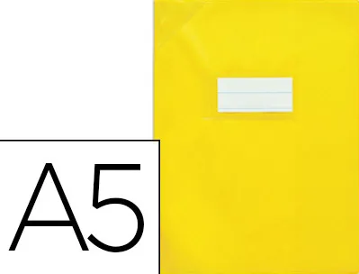 Protège-cahier elba strong line pvc cristal 15/100e sans phtalates coins renforcés a5+ 170x220mm coloris jaune opaque