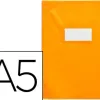 Protège-cahier elba strong line pvc cristal 15/100e sans phtalates coins renforcés a5+ 170x220mm coloris orange opaque