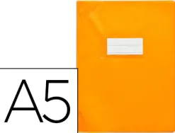 Protège-cahier elba strong line pvc cristal 15/100e sans phtalates coins renforcés a5+ 170x220mm coloris orange opaque