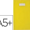 Protège-cahier elba styl'sms pvc opaque 12/100e sans phtalates porte-étiquette et étiquette 170x220mm jaune