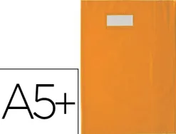 Protège-cahier elba styl'sms pvc opaque 12/100e sans phtalates porte-étiquette et étiquette 170x220mm orange