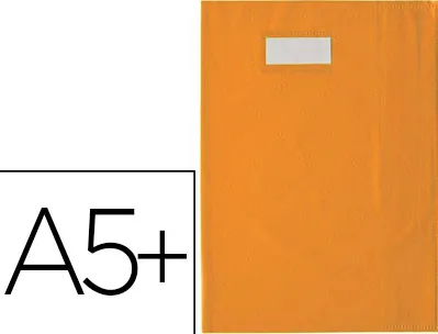 Protège-cahier elba styl'sms pvc opaque 12/100e sans phtalates porte-étiquette et étiquette 170x220mm orange