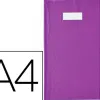 Protège-cahier elba styl'sms pvc opaque 12/100e sans phtalates porte-étiquette et étiquette a4 210x297mm violet