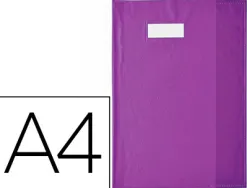 Protège-cahier elba styl'sms pvc opaque 12/100e sans phtalates porte-étiquette et étiquette a4 210x297mm violet