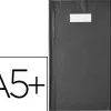 Protège-cahier elba styl'sms pvc opaque 12/100e sans phtalates porte-étiquette et étiquette 170x220mm noir