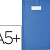 Protège-cahier elba styl'sms pvc opaque 12/100e sans phtalates porte-étiquette et étiquette 170x220mm bleu