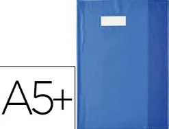 Protège-cahier elba styl'sms pvc opaque 12/100e sans phtalates porte-étiquette et étiquette 170x220mm bleu